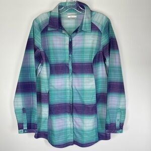 Columbia Saturday Trail Omni-wick Flannel Plaid Long Sleeve Button Up Shirt L
